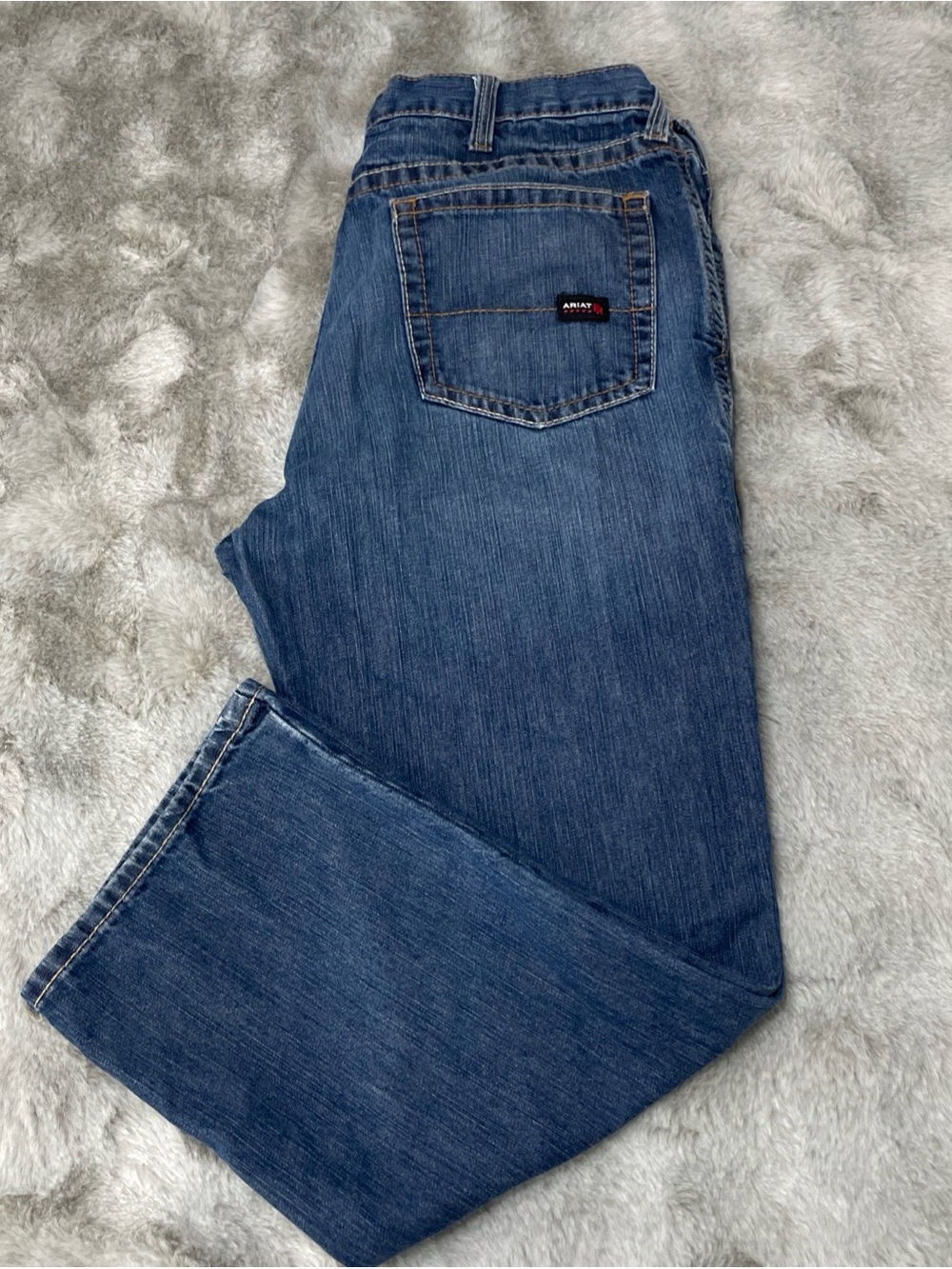 Ariat Work FR M4 Relaxed Boot Jeans Mens 40x30 Blue Relaxed Fit Boot  Denim-0297